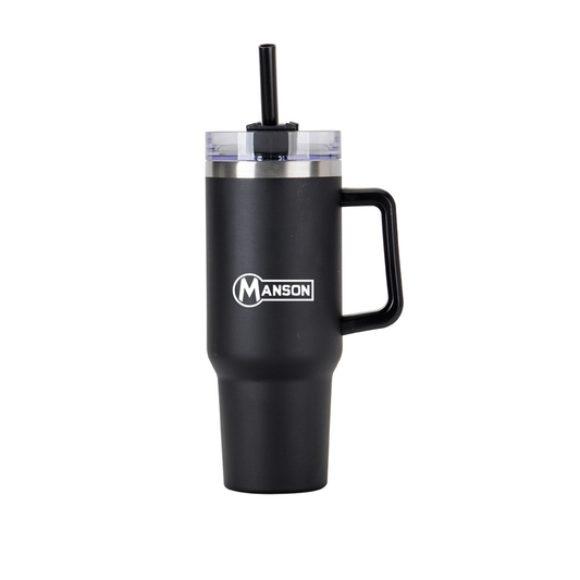 40 OZ VACUUM INSULATED BLACK TUMBLER
